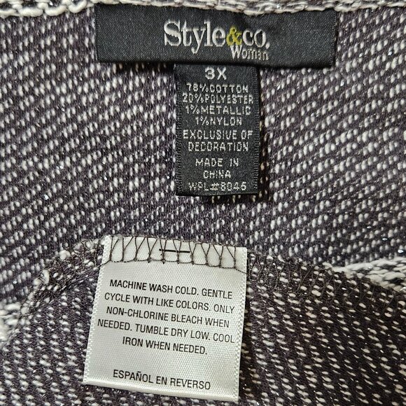 Plus Size Textured Cotton Blend Curved Hem Sweater - Picture 6 of 13